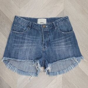 One Teaspoon High Waist Bonita Distressed Cut Off Denim Shorts, Size 28